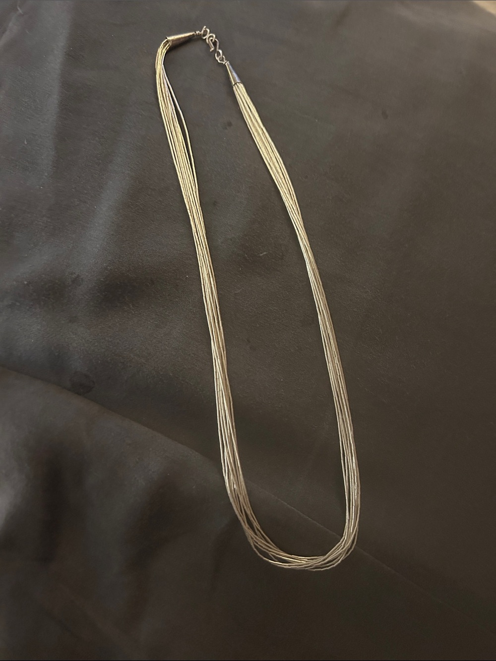 ✨VTG Southwest Sterling Liquid Silver 10-Strand Necklace - Rising Sun Hallmark